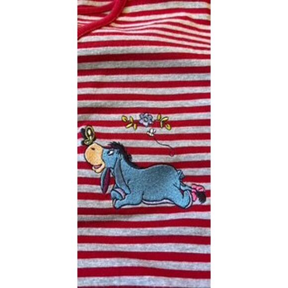 Vintage Disney "Pooh Woman" Top Red Striped Eeyore Graphic Blue 18/20W - Picture 6 of 6